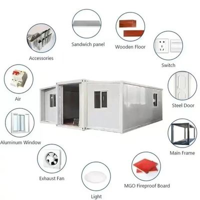 20ft Double Wing Container Room MGO 보드 바닥 고급 스타일