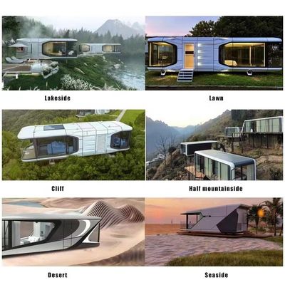 판매 명품 해변 빌라와 스마트 풍력 방지 모바일 Prefab 우주 캡슐 하우스